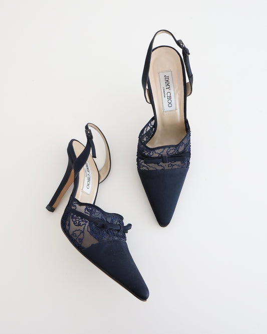 Jimmy Choo Black Lace Heels 38