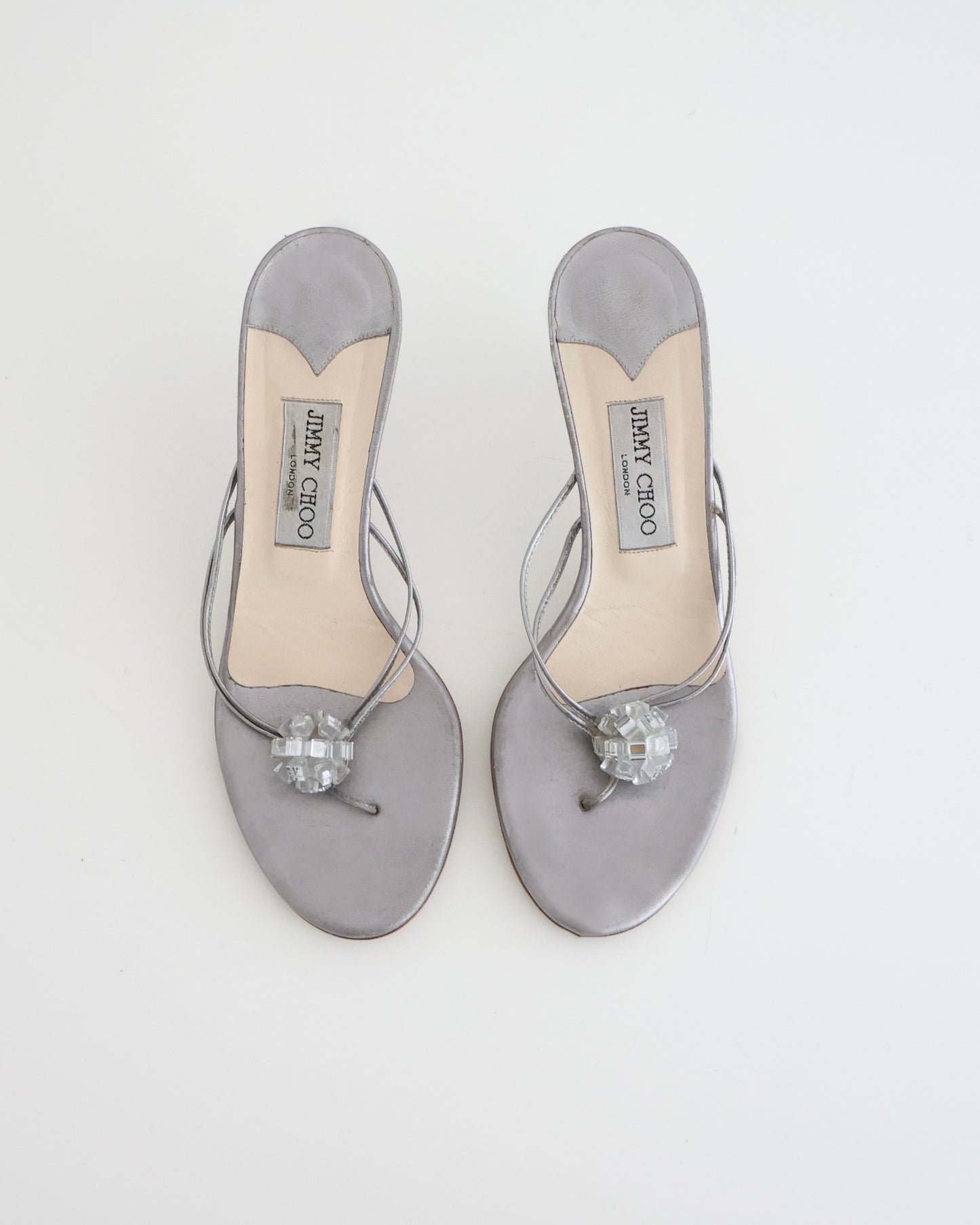 Jimmy Choo Silver Disco Shoes 39
