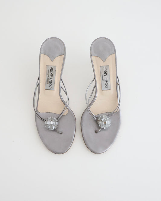 Jimmy Choo Silver Disco Shoes 39