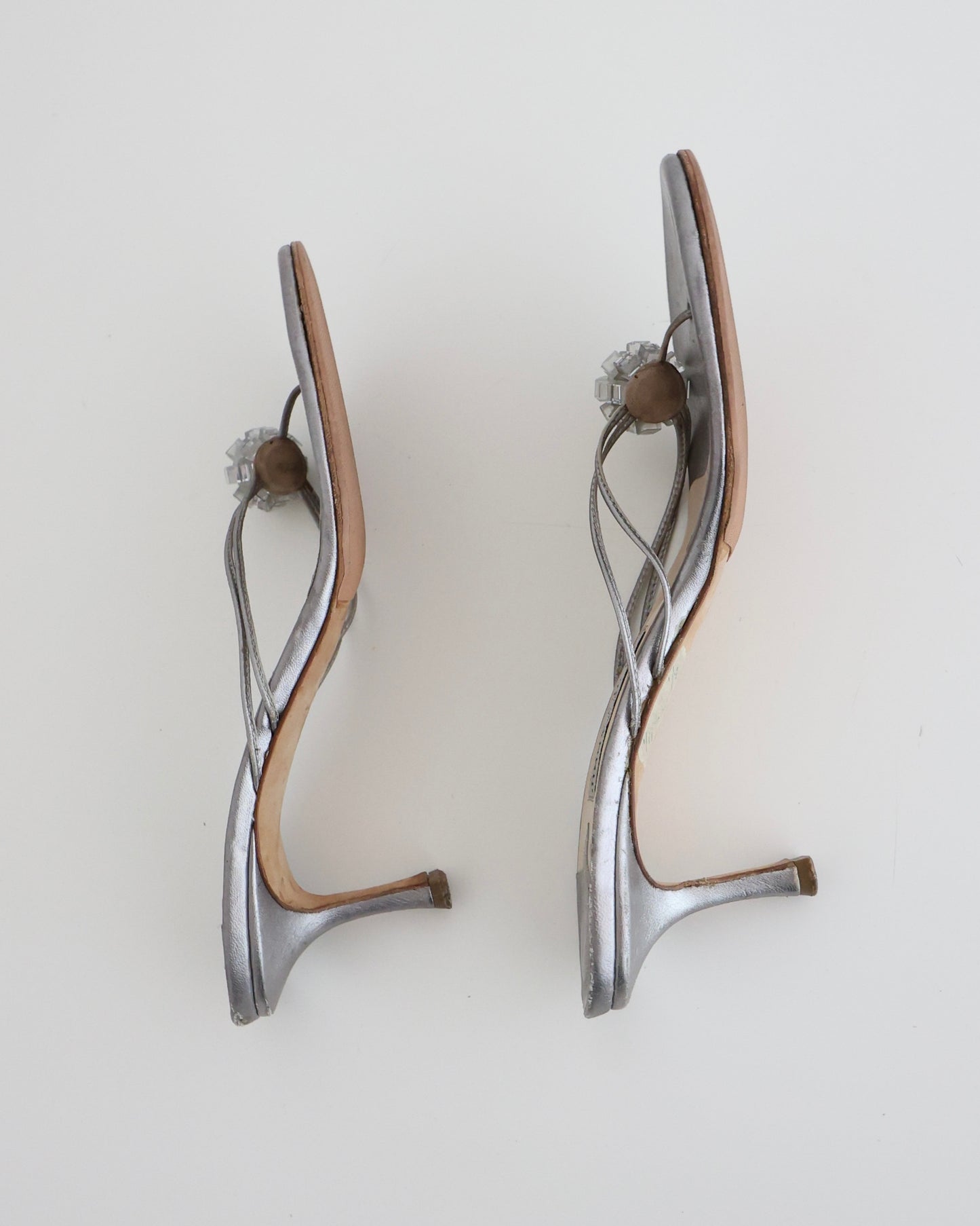 Jimmy Choo Silver Disco Shoes 39