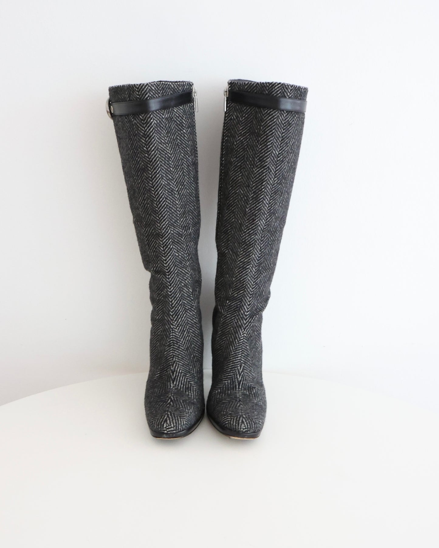 Burberry Gray Buckle Boots