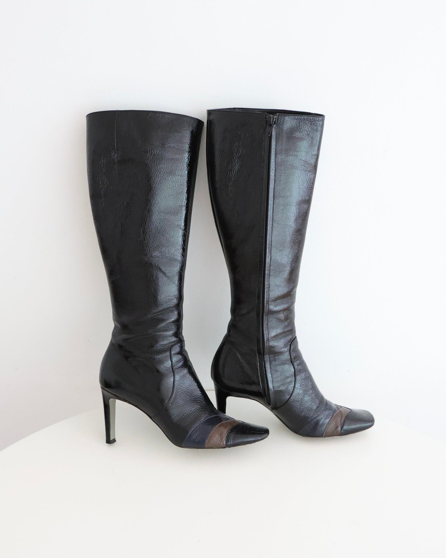 Emilio Pucci Black Patent Leather Boots