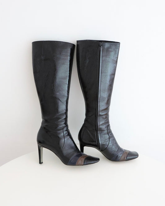 Emilio Pucci Black Patent Leather Boots