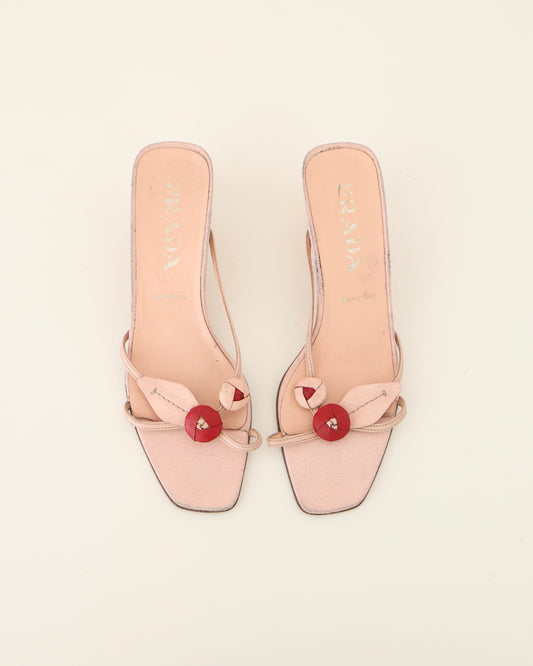 Prada Pink Rosette Heels 37.5