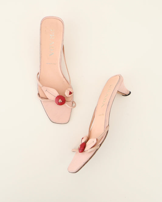 Prada Pink Rosette Heels 37.5