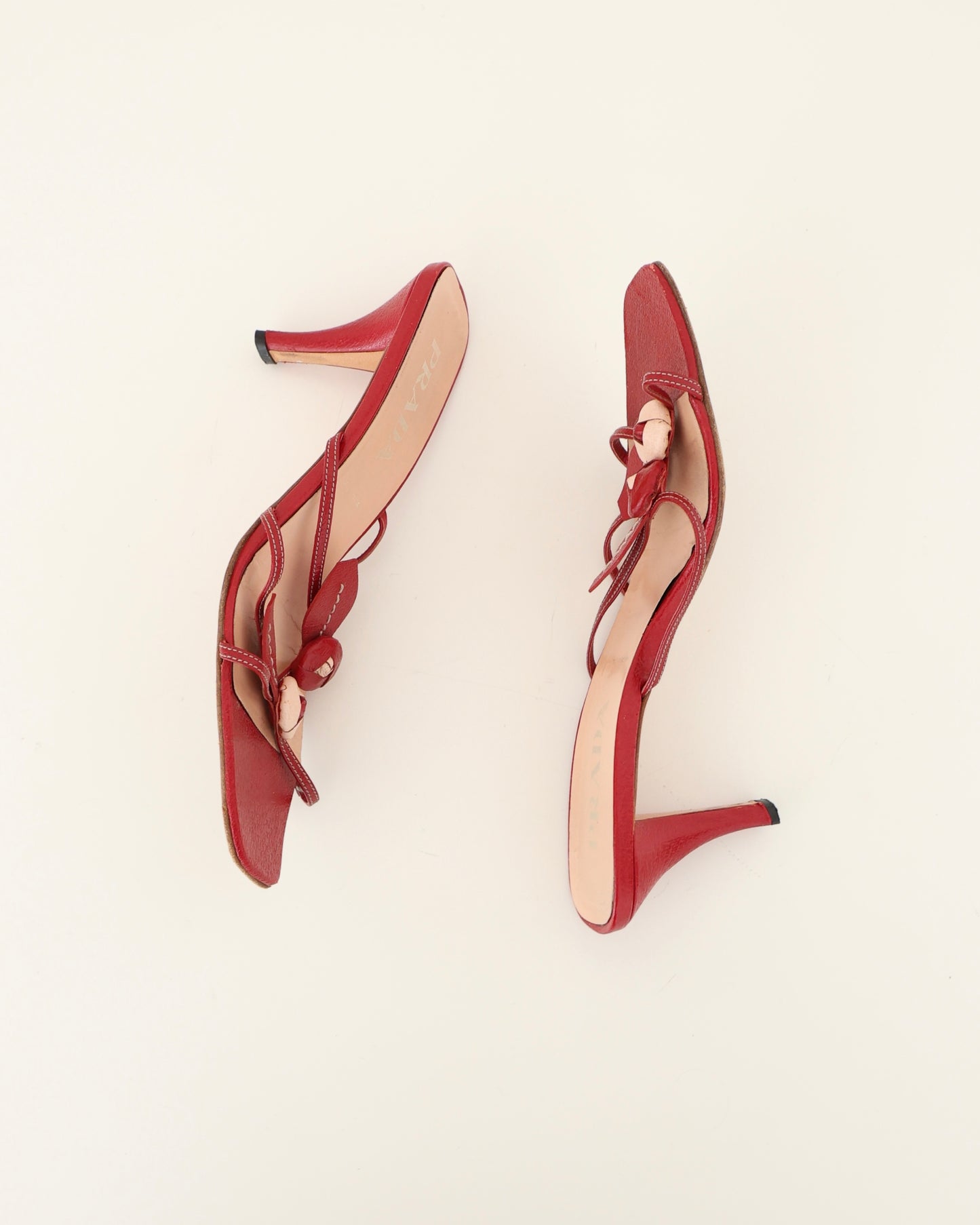 Prada Red Rosette Heels 40.5