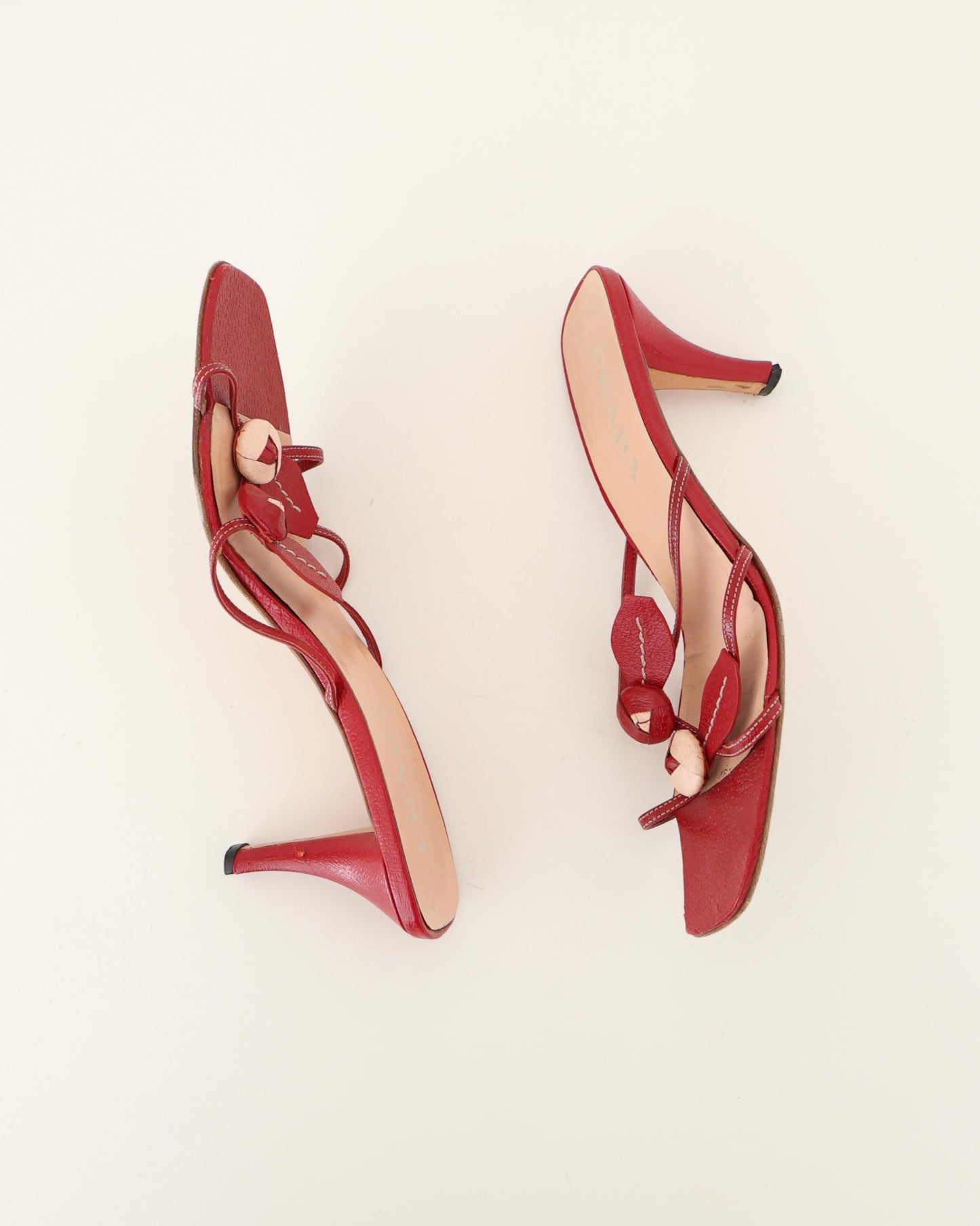 Prada Red Rosette Heels 40.5