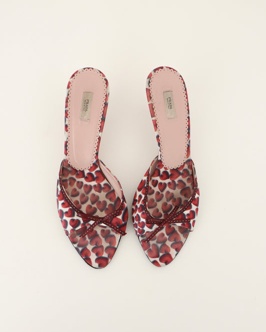 Prada Red Heart Heels 40