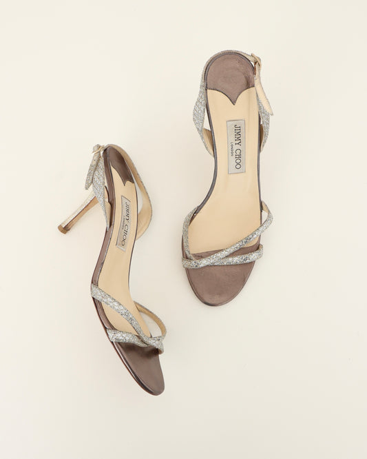 Jimmy Choo Silver Heels 40