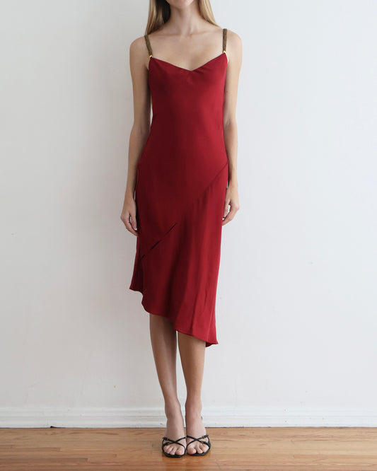 Versace Red Asymmetrical Dress S