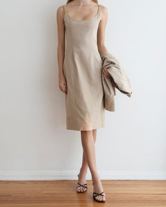 Dior Tan Dress + Suit Set M