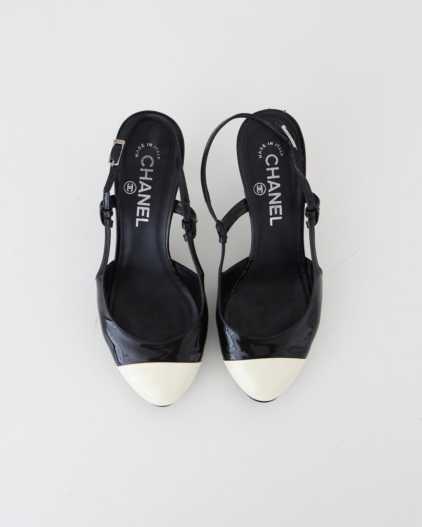 Chanel Black & White Cap Toe Heels 37.5
