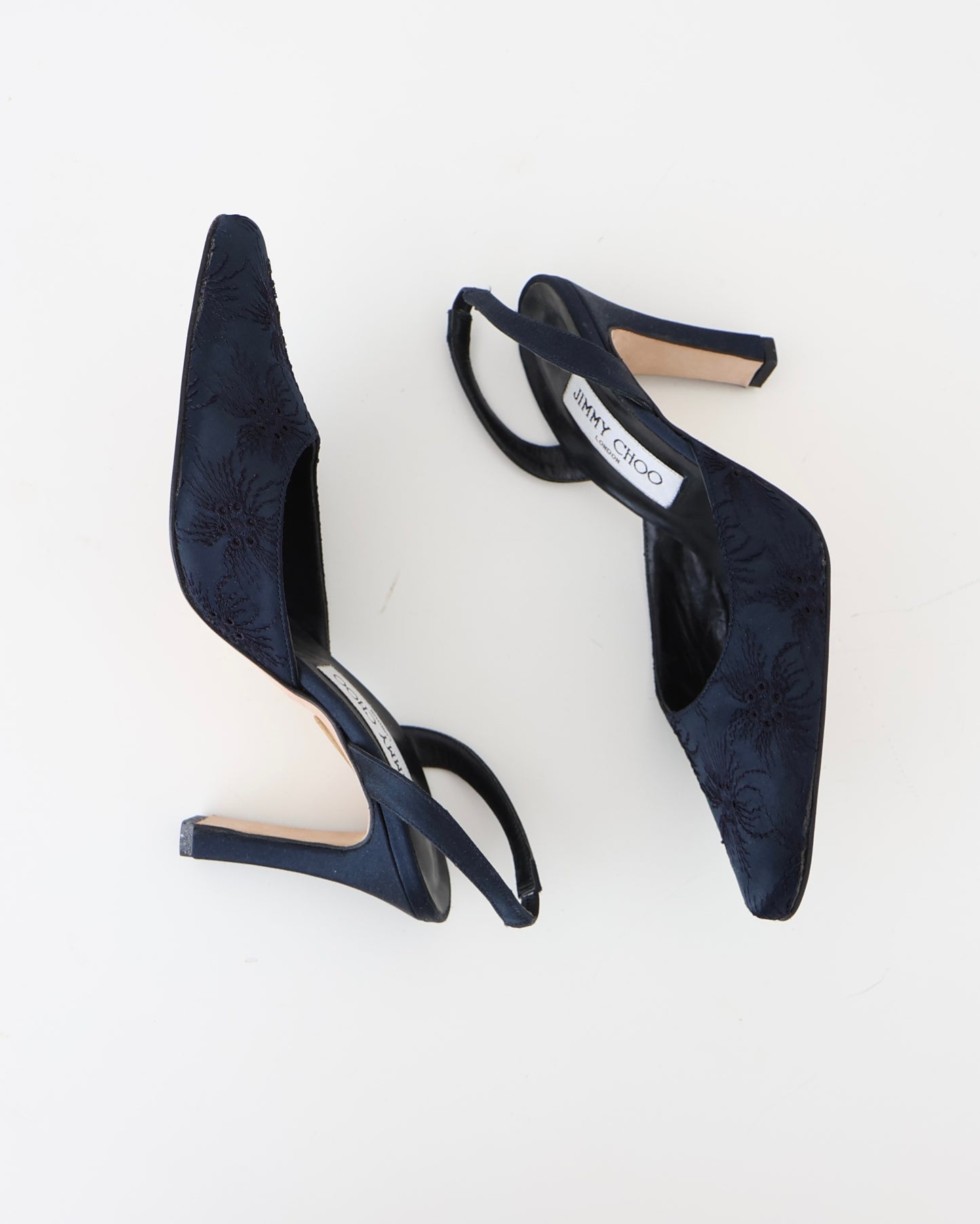 Manolo Blahnik Navy Floral Heels 37