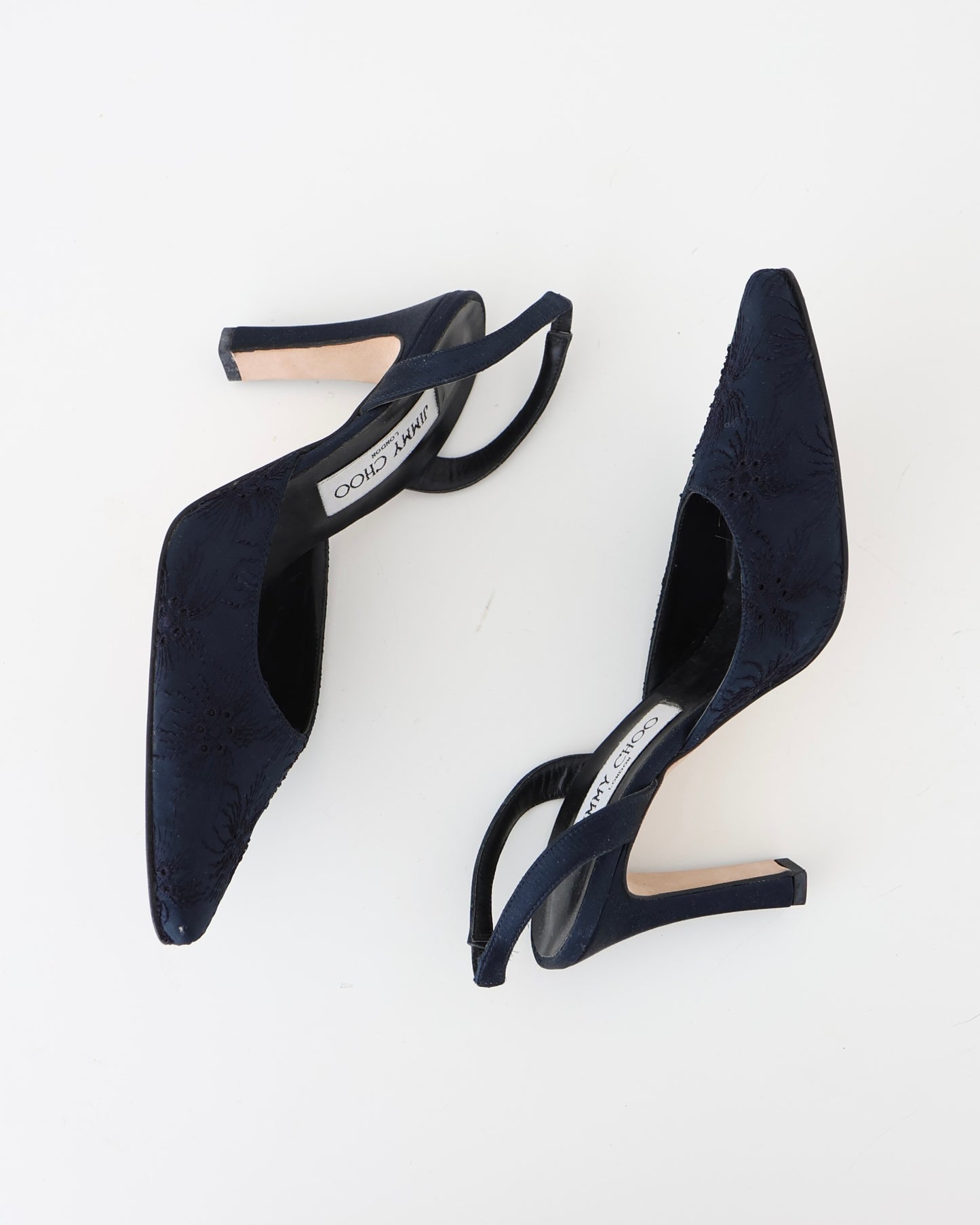 Manolo Blahnik Navy Floral Heels 37