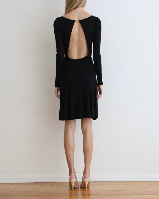Tom Ford Gucci Black Open Back Dress XS