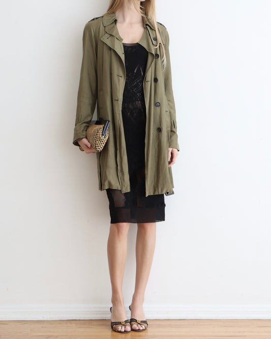 Gucci Green Trench Coat XS