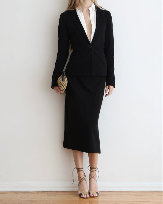 Jil Sander Black Skirt Suit S