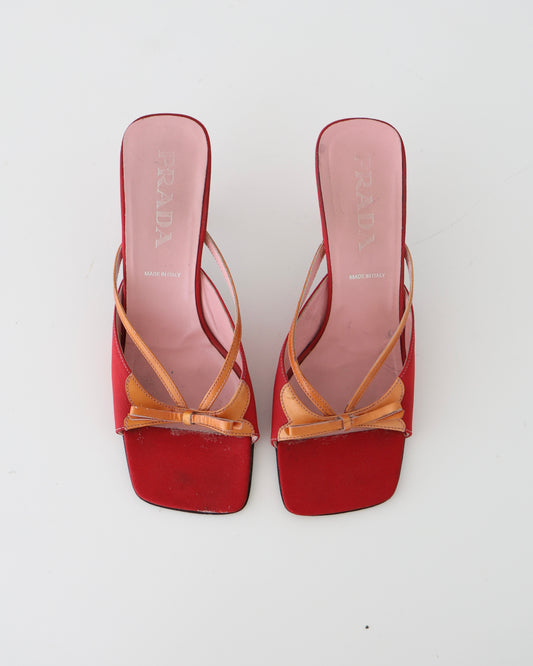 Prada Red Bow Heels 39