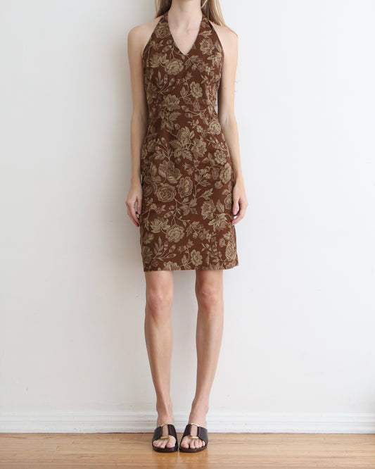 Ralph Lauren Brown Paisley Mini Dress S