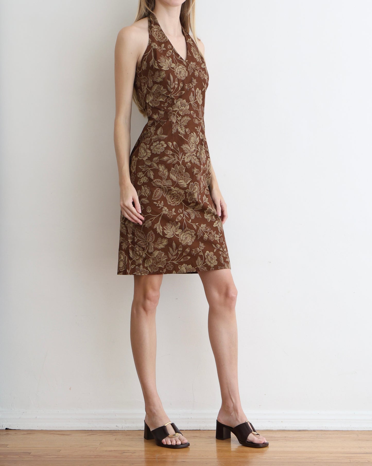 Ralph Lauren Brown Paisley Mini Dress S