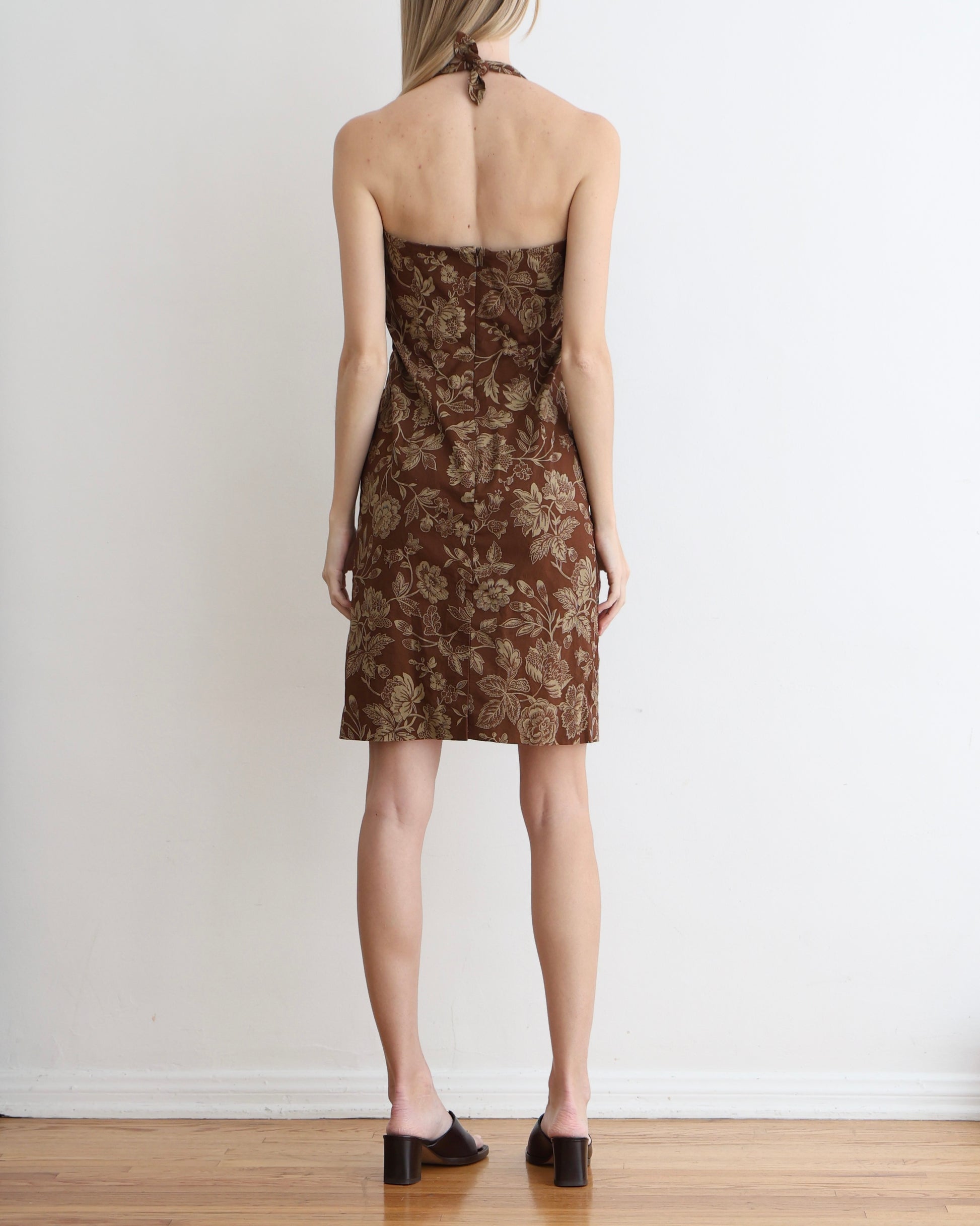 Ralph Lauren Brown Paisley Mini Dress S – Chloe Vintage