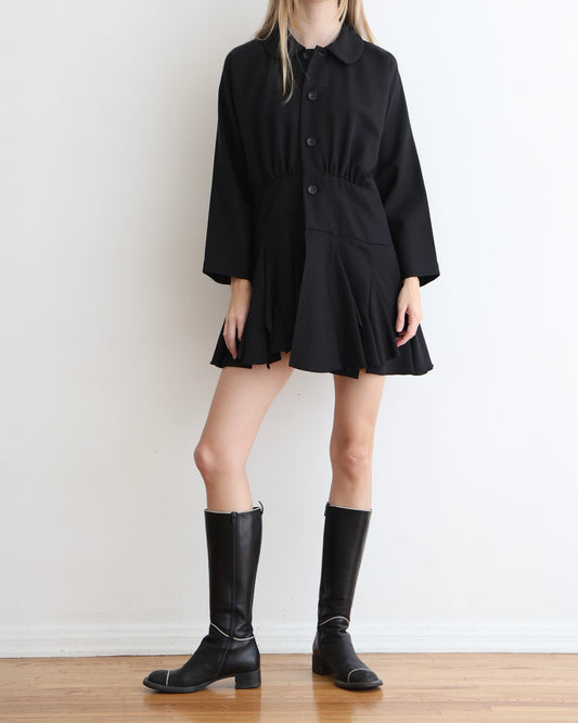 Comme Des Garcon Black Pleated Dress XS