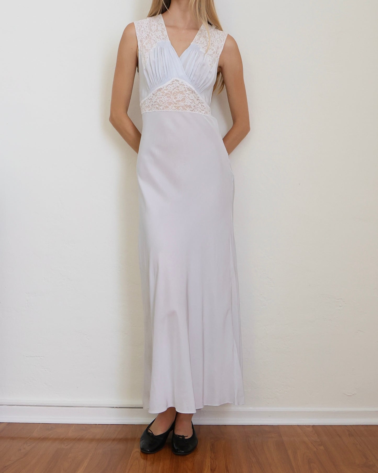 Blue Lace Slip Dress XS