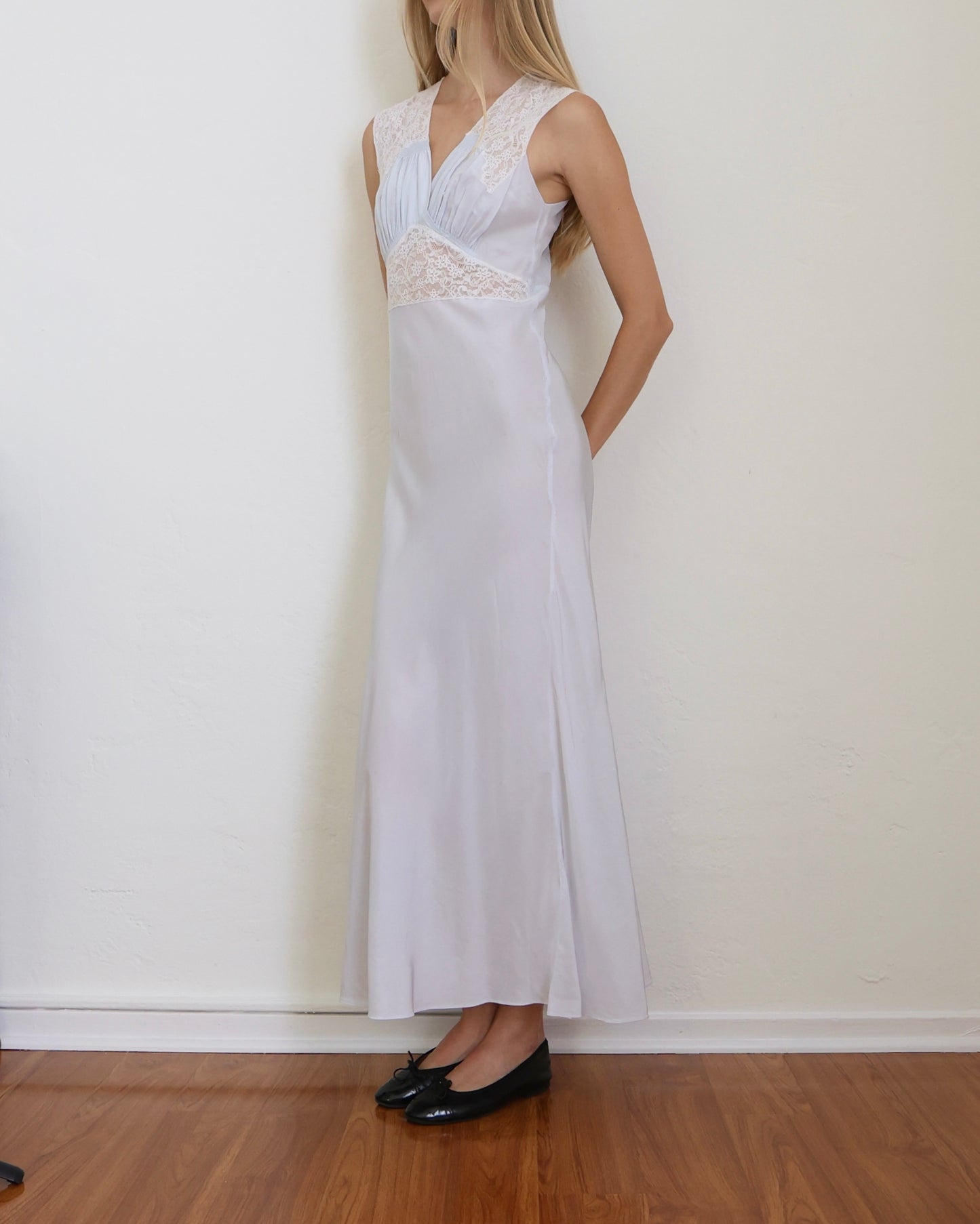 Blue Lace Slip Dress XS