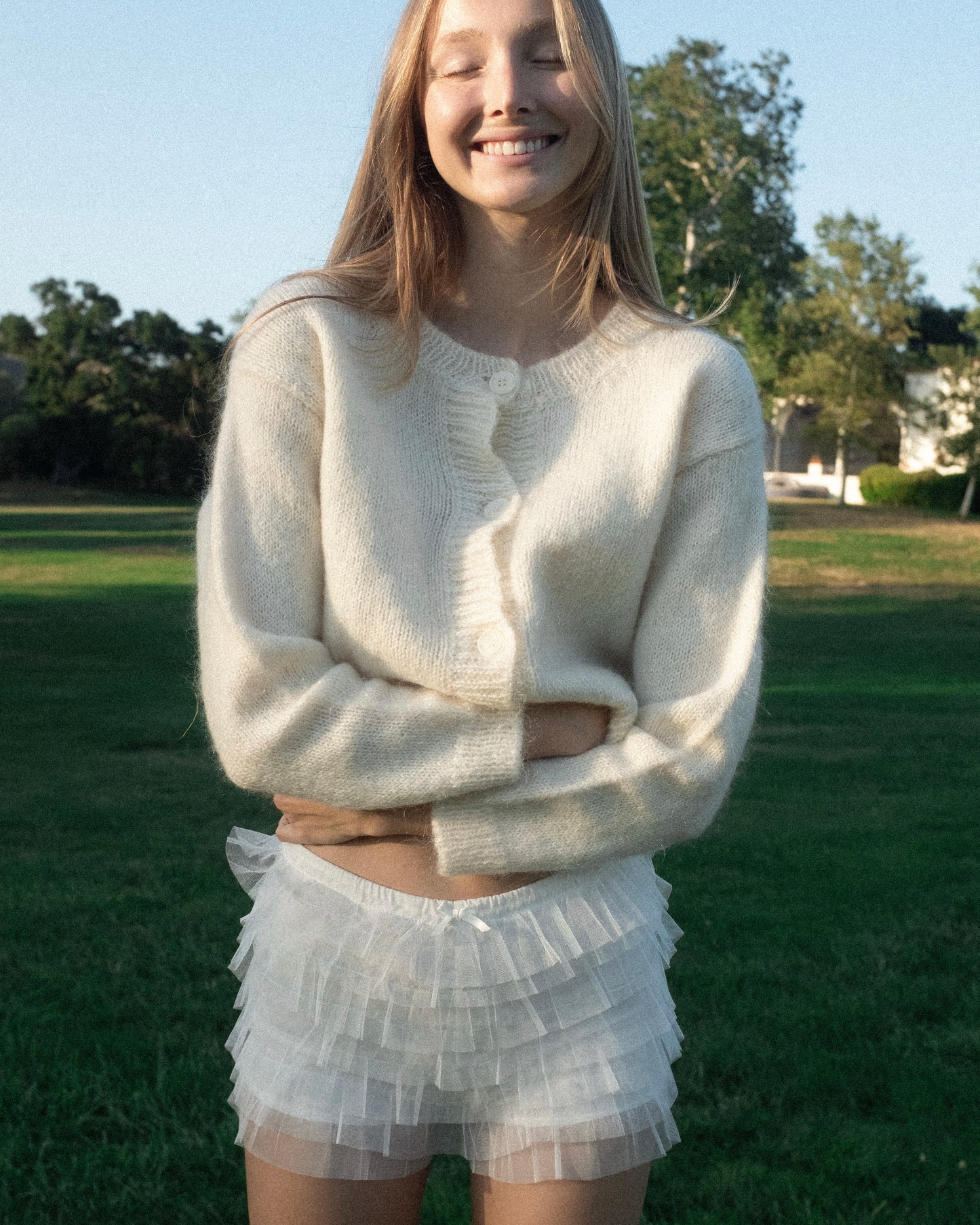 White Ruffle Tulle Bloomers