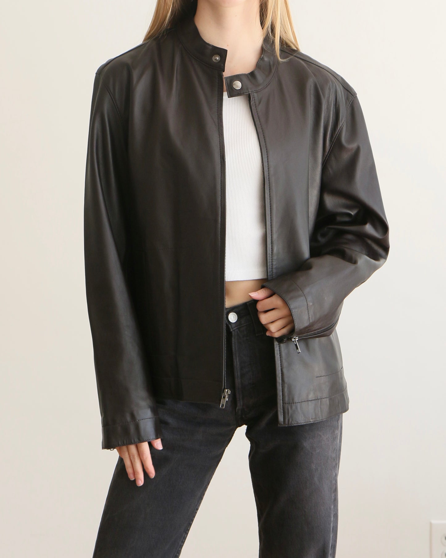 Black Leather Moto Jacket