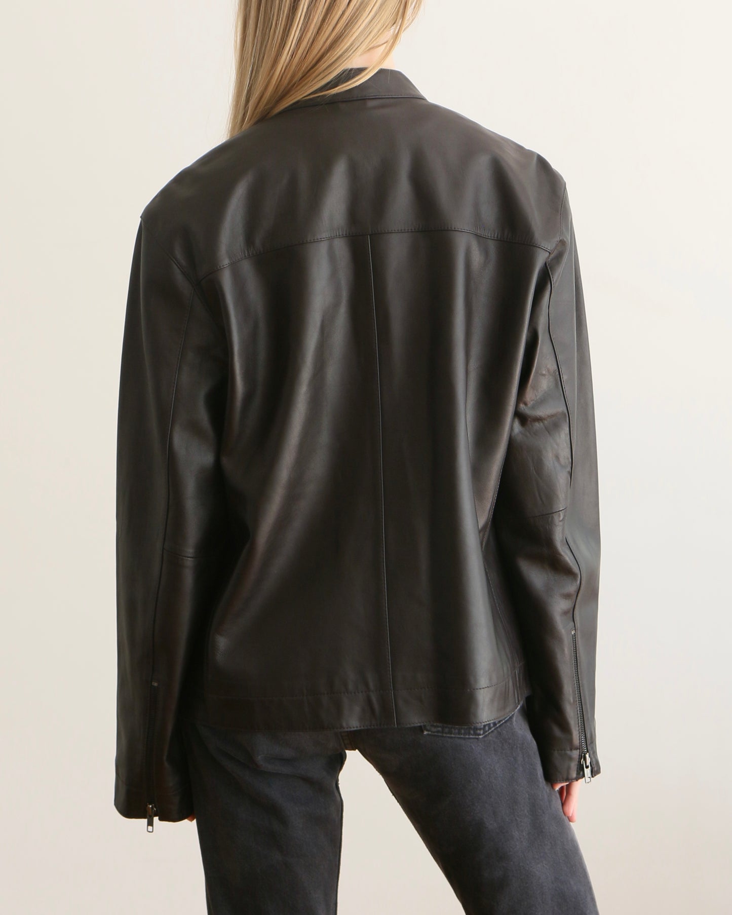 Black Leather Moto Jacket