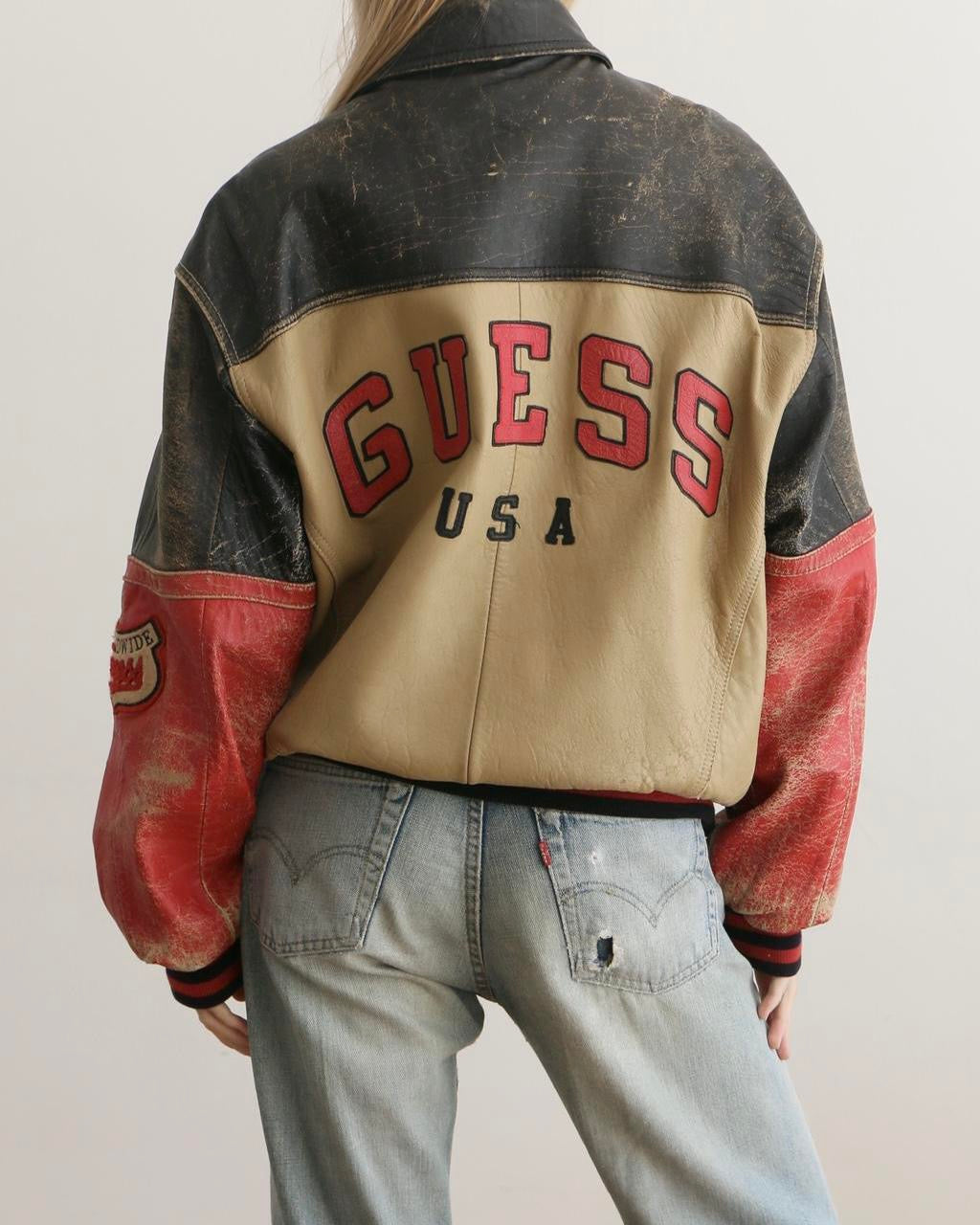 Vintage guess 2024 leather jacket